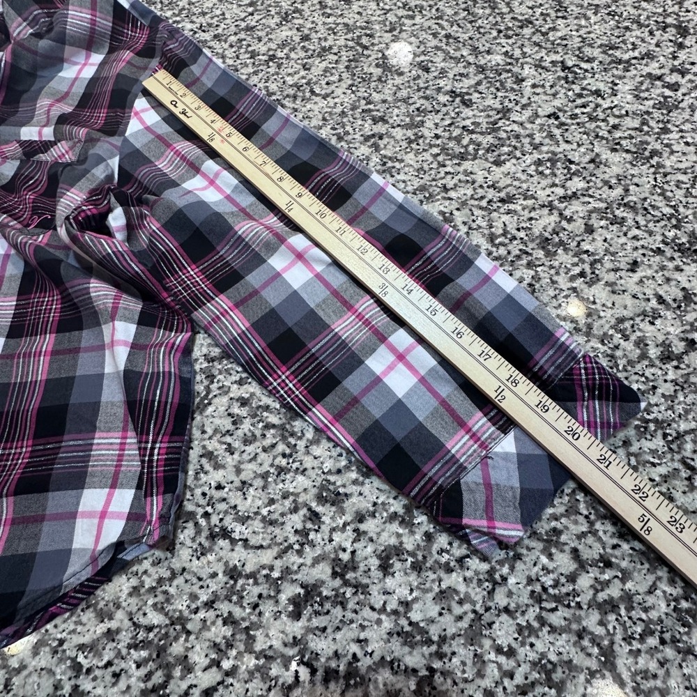 Victorias Secret Plaid Pajama Set Top Pants Women XL Pink Black Lounge Sleepwear - Picture 9 of 15